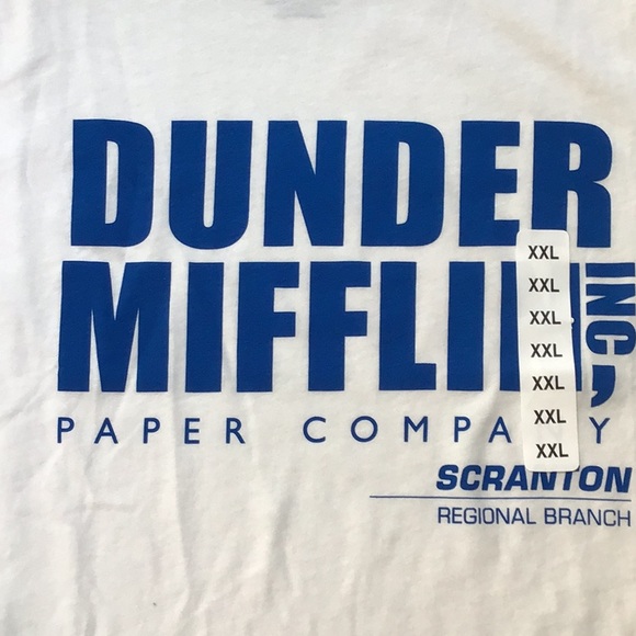 The Office Dunder Mifflin Paper Company Scranton White & Blue SS Tee XXL… - Picture 2 of 5